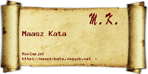 Maasz Kata névjegykártya